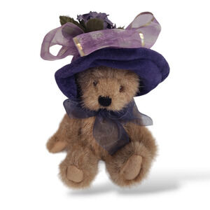 Boyds Bears BERNADETTE DEBEARVOIRE #918443 6" Plush Bear Tags Purple Hat